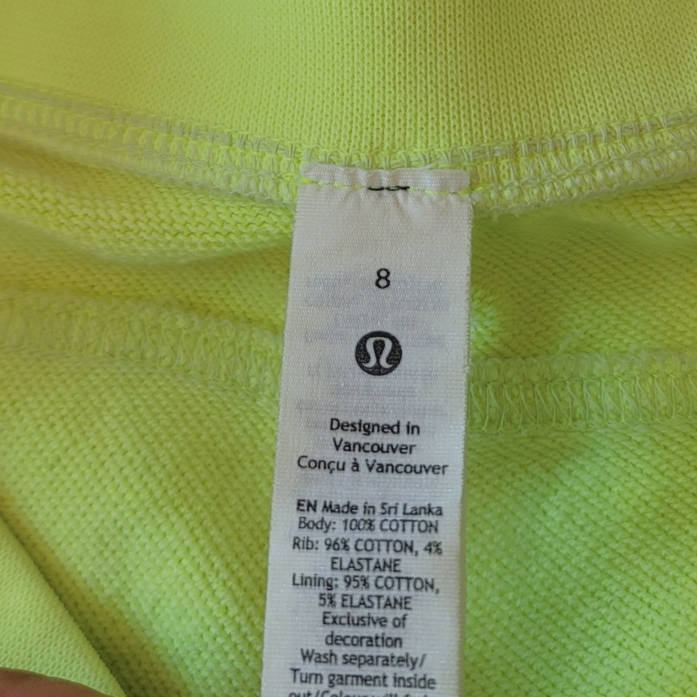 Lululemon Inner Glow High Rise Shorts in Neon Garment Dye Solid Highlight Yellow - Picture 7 of 14